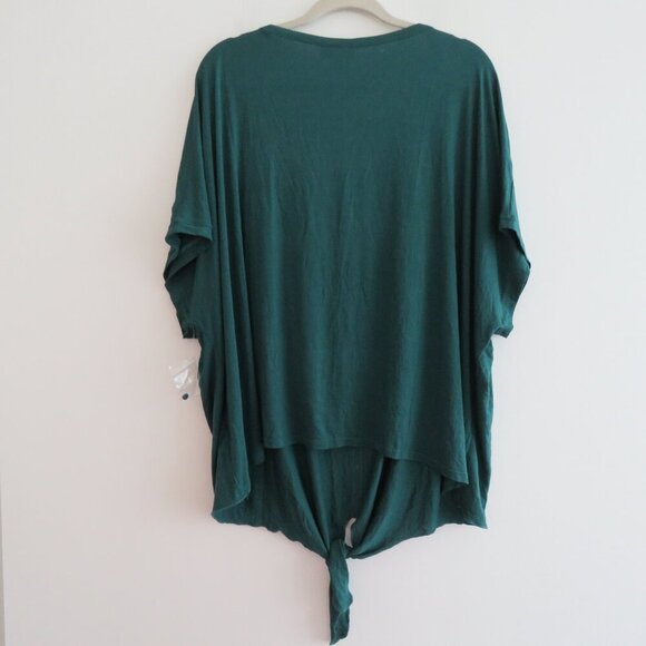 MODCLOTH Kelly Green Tie Front Button Blouse Top Stretch Travel - Size 4X NWOT - Picture 13 of 16